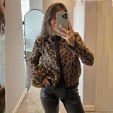 Black Friday Dodobye Fashion Lepard Knitted Sweater Cardigan For Women Loose Casual Long Sleeve Retro Single Breatted Sweater Autumn Outwear