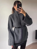 Dodobye Women's Turtleneck Long Sleeve Fashion Pullover Contrasting Lines Casual Office Sweater Female Winter Commute High Streetwear