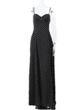 Dodobye Polka Dot Printed Sleeveless Suspender Dress Summer Classic High-waist A-line Long Dresses 2024 New Lasy Streetwear Maxi Robes