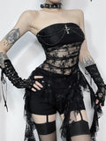 Women's Gothic Design Tops 2024 Sweet Corset Hottie Dark Hottie Lace Splicing Top Tank Top