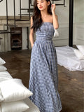 Dodobye Casual Strapless Midi Dresses for Women Striped Sleeveless A-line Korean Chic Summer New 2024 Party Dress Vestidos Mujer