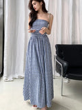 Dodobye Casual Strapless Midi Dresses for Women Striped Sleeveless A-line Korean Chic Summer New 2024 Party Dress Vestidos Mujer