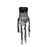 Women's Gothic Design Tops 2024 Sweet Corset Hottie Dark Hottie Lace Splicing Top Tank Top