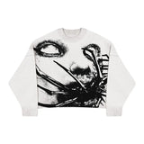 Dodobye Men's Vintage Knitwear Y2K Gothic Graphic Sweaters Winter Harajuku Oversized Unisex Aesthetic Clothes For Teens Pullover Sweater