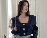 Dodobye-Spring Autumn New Skirt Set 2 Piece Sets Women Outfit Long Sleeve Short Coat A-Line Mini Skirts Korean Chic Elegant Fashion Suit