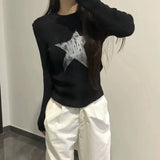 Dodobye Pullover Japanese Autumn Grunge Streetwear Star Girl Y2k Aesthetic Jumpers Vintage Harajuku Cut Out Loose Knitted Sweater