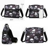 Dodobye Fashion Flower Skull Pattern Crossbody Bags For Women, Large Capacity Casual Graffiti Shoulder Bag For Halloween Gift