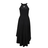 Women's Gothic Diablo Style Summer Long Dress 2024 New Hanging Neck Sleeveless Front Short Back Long Dresses