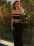 Dodobye Women Sexy 2024 Summer Tube Tops Long Skirts Party Club Two Piece Matching Sets Outfit Wholesale Items For Business