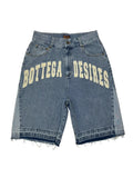 Dodobye 90s American Cargo Shorts Men Embroidery Washed Baggy Blue Jeans Fashion Brand Summer New Hot Style Boys