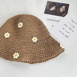 Dodobye Ladies Summer Beach Sun Protection Fresh Little Flowers Fisherman Hat Sweet Lovely Casual Floral Bucket Straw Hat