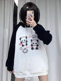 Black Friday Dodobye Kawaii Panda Print Hoodies Women Anime Long Sleeve Sweatshirt Female US(Origin) Style Oversized Streetwear Cutecore Clothes