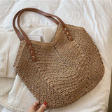 Dodobye Straw Bags for Women Straw Shoulder Bags Rattan Woven Top Handle Bag Hollow Raffia Crochet Beach Bag Casual Handbags 2024