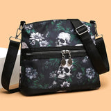 Dodobye Fashion Flower Skull Pattern Crossbody Bags For Women, Large Capacity Casual Graffiti Shoulder Bag For Halloween Gift