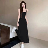 Dodobye Summer Women  Sexy Sleeveless Maxi Dress Spaghetti Strap Backless Slim RobeParty Clubwear