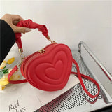 Dodobye Fashion Love Heart Shape Shoulder Bag Small Handbags Designer Crossbody Bags For Women Solid Pu Leather Top Handle Bag