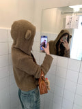 Black Friday Dodobye Kawaii Brown Bear Ears Hooded Sweatshirt Fleece Zip Up Cropped Hoodies Cutecore Korean Style Autumn Winter Clothes Women