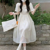 Dodobye Women Sweet Lovely Fashion French Style Dress Fashion Tighten The Waist 2024 Spring Summer New Dress Fashion Princess Dress