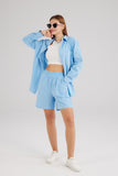 Dodobye Single-breasted Long Sleeve Shirt Shorts Suit