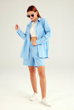 Dodobye Single-breasted Long Sleeve Shirt Shorts Suit