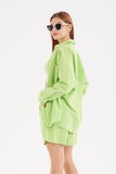 Dodobye Single-breasted Long Sleeve Shirt Shorts Suit