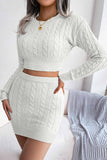 Dodobye Solid Color Twist knitted Two-Piece Skirt Set