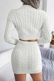 Dodobye Solid Color Twist knitted Two-Piece Skirt Set