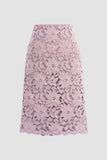 Dodobye Solid Color Flower Lace Skirt