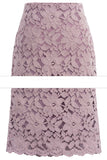 Dodobye Solid Color Flower Lace Skirt