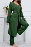 Dodobye Strappy Long Cardigan Tank Top Three-piece Pants Suits