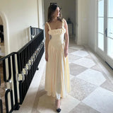 Dodobye Satin Suspender Maxi Dress For Women Ruched Splice Sexy Elegant Sleeveless Club Party Slinky Dress Birthday Robes Female