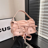 Dodobye The Rosette Ribbon Leather Shoulder Bag