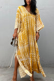 Dodobye Tie Dye Slit Beach Cover-up Maxi Dress