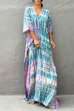 Dodobye Tie Dye Slit Beach Cover-up Maxi Dress