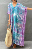 Dodobye Tie Dye Slit Beach Cover-up Maxi Dress