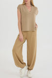 Dodobye V Neck Knit Tank Top Pants Suits