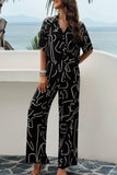 Dodobye V Neck Printed Shirt Long Pants Set