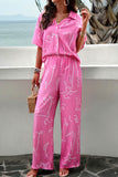 Dodobye V Neck Printed Shirt Long Pants Set