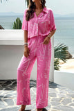 Dodobye V Neck Printed Shirt Long Pants Set