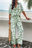 Dodobye V Neck Printed Shirt Long Pants Set