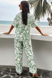 Dodobye V Neck Printed Shirt Long Pants Set