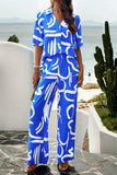 Dodobye V Neck Printed Shirt Long Pants Set