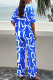 Dodobye V Neck Printed Shirt Long Pants Set