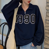 christmas outfit Dodobye Vintage 90s Half Zip Sweatshirt