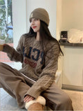 christmas outfit Dodobye New Korean trendy retro letter twist sweater for women autumn new loose lazy style sweater long sleeves women clothing y2k tops