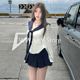 Dodobye 2025 New Uniform Korean Style 3 Piece Set E- Girls Casual Basic Tops Sweet Slim Y2k Mini Skirt Fashion Elegant Suit Woman