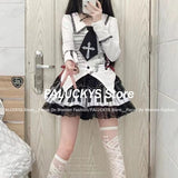 Dodobye Y2k Gothic Punk Black White Short Skirt Women Hot Chick Darkly Polka Dot Ruffle Cake Skirt Female Sweet Chic Lolita Lace Skirts