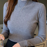 Dodobye Semi-Turtleneck Sweaters Mockneck Pullovers Solid T-Shirts Cashmere Sweater  Women Autumn Slim Soft Knit Jumpers