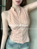 Dodobye 2025 Y2k Vintage Slim Sleeveless Slash Neck Top Women Design Casual Skinny Off Shoulder Square Tops Female Chic Thin Blouse New