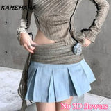 Dodobye Harajuku Style Spicy Girl Design Sense Knitted T-shirt Sexy Off Shoulder Long Sleeve Top High Waisted Skirt 2-piece Set